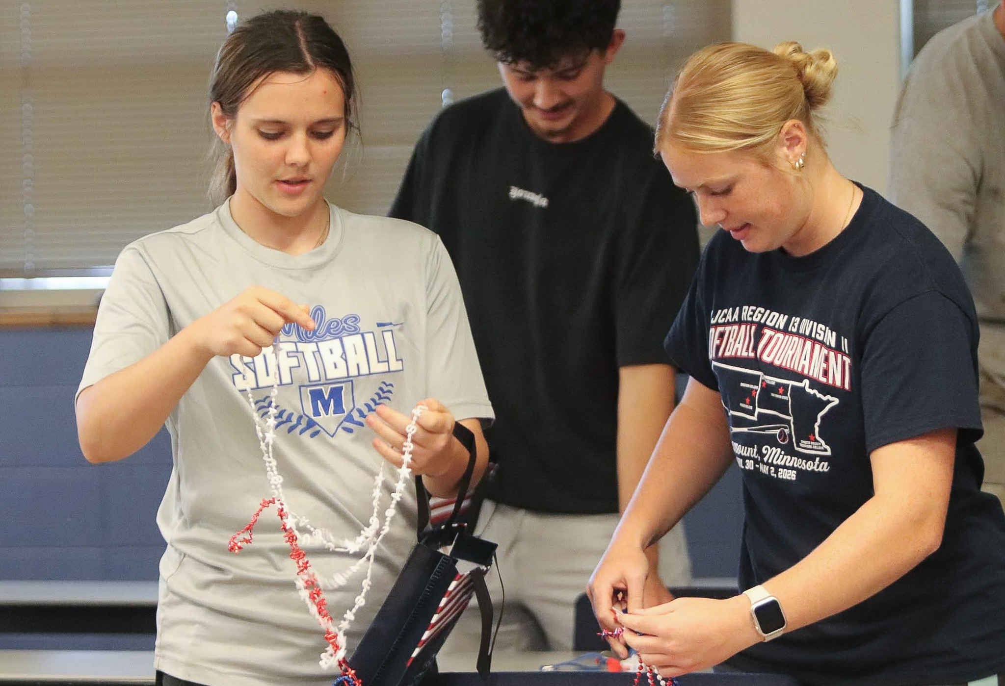Students packing care bags