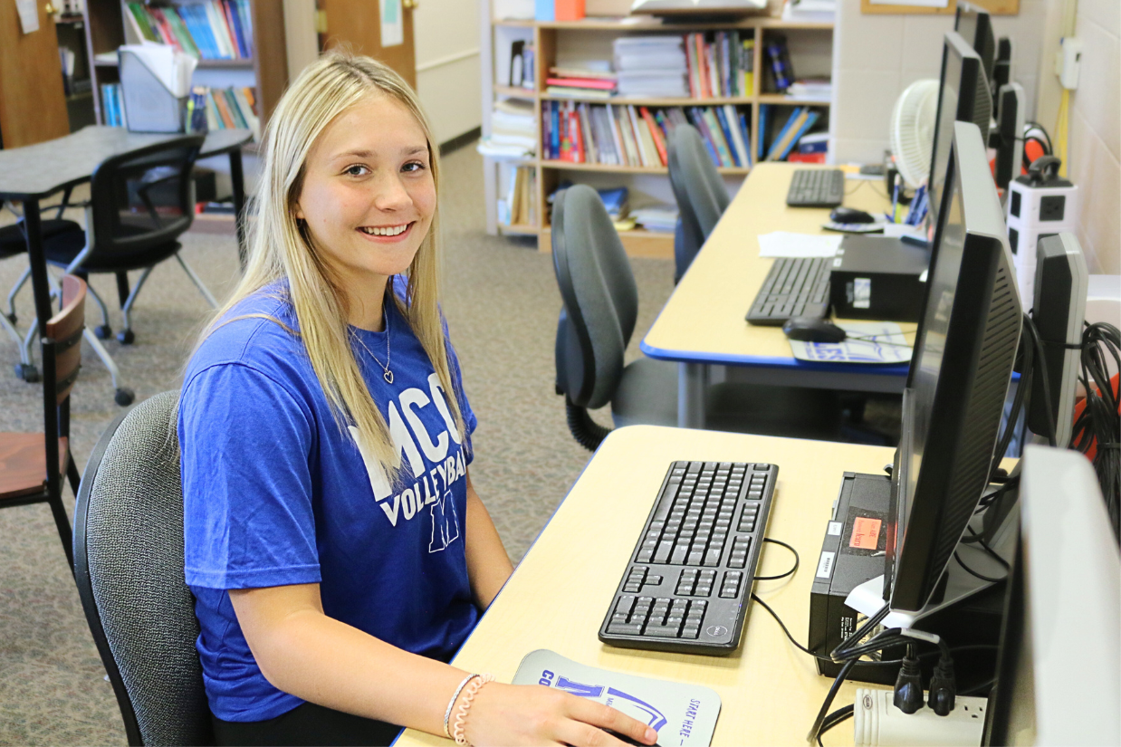 Image of student at computer